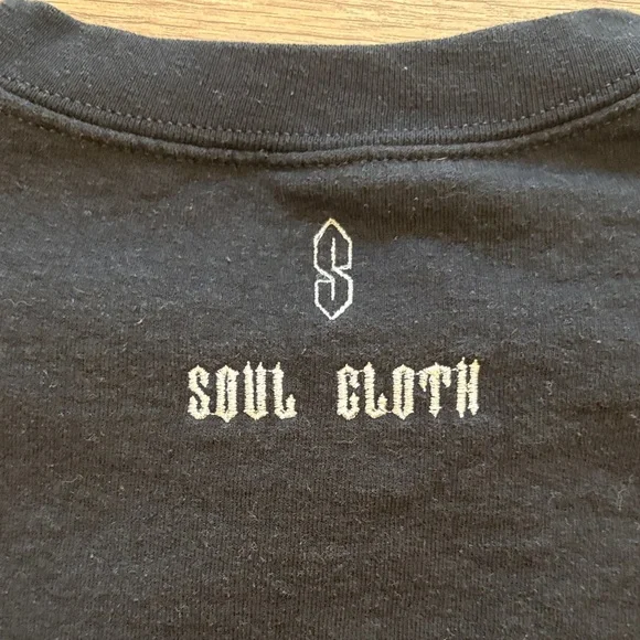 Classic Black Crewneck Sweater with Statement - Picture 3 of 3